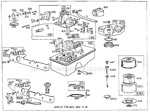 Page D Diagram and Parts List for 92900SERIES  Briggs and Stratton Engine